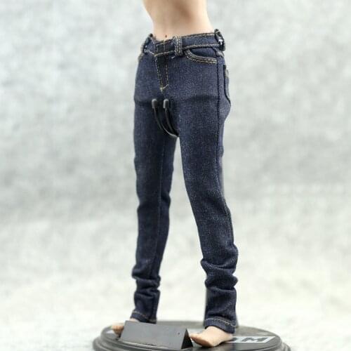 In Stock 1/6 Scale Female Jeans Pants Navy Blue Trousers Clothes Accessory Model for 12'' Body