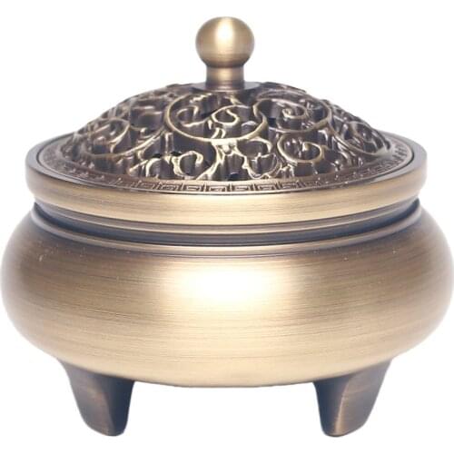 High-Grade Three-Legged Copper Incense Burner Fine Copper Incense Burner Zen Indoor " Incense Burner Antique Sandalwood Censer