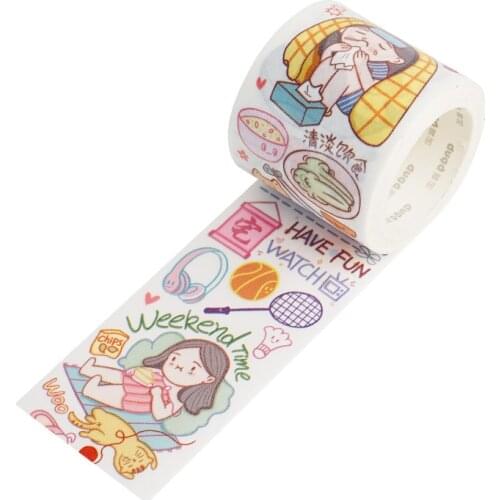 Washi Tape Cartoon Girl Pattern Journal Decorative Box Stickers Set Children Scrapbooking DIY Diary Decor Stationery Sticker A1