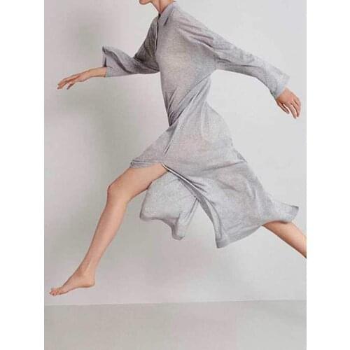 Women Dress Spring/Summer New Style Thin Lapel Ladies Long Dress