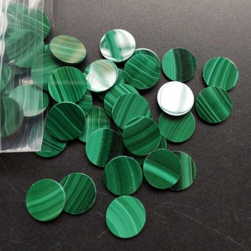 200pcs/lot 10mm Natural Round Cut Malachite for DIY Jewelry Round Disk Cut Malachite Stone