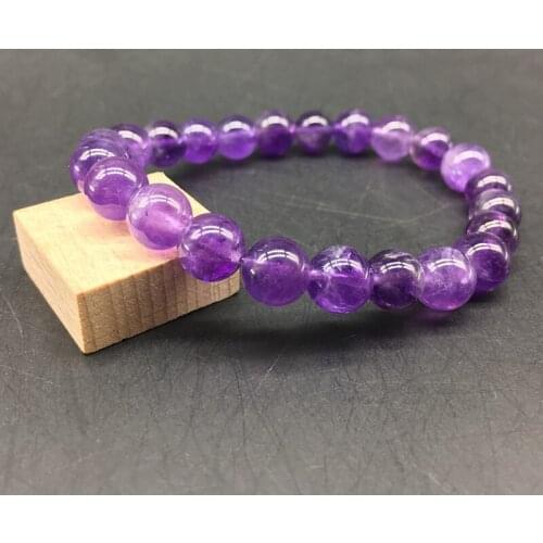 2018 Transfer luck Chakra Natural Stone Beads Purple Crystal Amethysts Round Beads Bracelets For Women 4mm 6mm 8mm 12mm