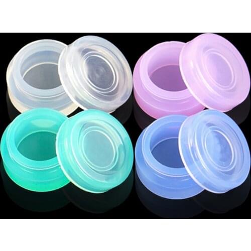 5pcs 5ml Silicone Storage Box with Lid Mini Transparent Storage Containers Wax Oil Ointment Storage Supplies