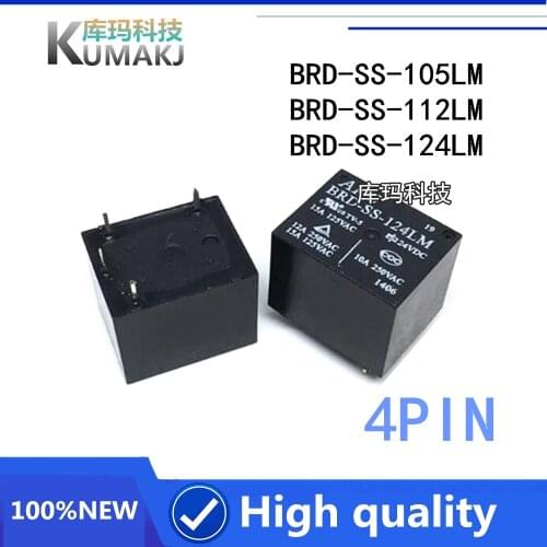 5PCS/lot 100%Original New Relay BRD-SS-105LM 5VDC BRD-SS-112LM 12VDC BRD-SS-124LM 24VDC BRD SS 124LM 4PIN 12A 5V 12V 24V