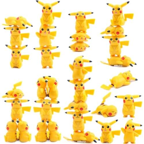 5pcs/lot TAKARA TOMY Pikachu Action Figures Toys PVC Pokemon Collection Model Toy for Children Christmas Toys Gifts