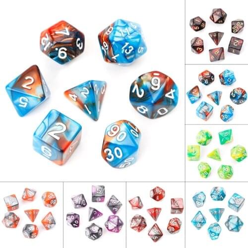 7Pcs/Lot 1Acrylic Polyhedral Dice for TRPG Board Game Dungeons And Dragons D4-D20