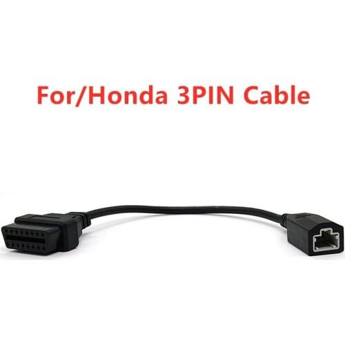 Acheheng Car cables for OBD 2 Cable 3pin OBD1 Adapter OBD2 OBDII 3 pin to 16 pin Connector For Honda 3pin to 16P cable