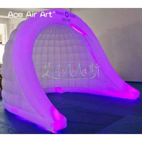 Amasing bright inflatable digital photo selfie shell,photo booth background trade show party luna tent pod for sale