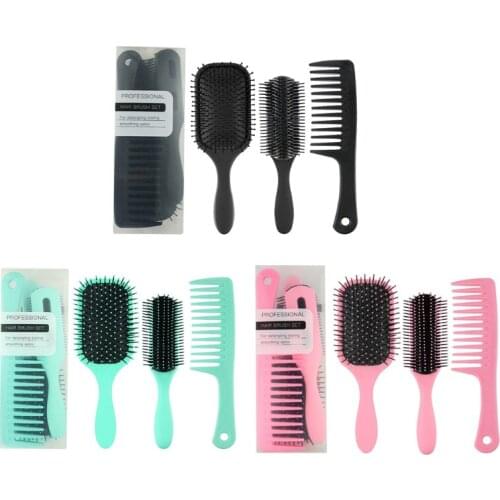 3pcs Anti-Static Comb Detangling Hair Brush Scalp Massage Wide Tooth Tail Combs Hairdressing Styling Tools for Salon Home Use