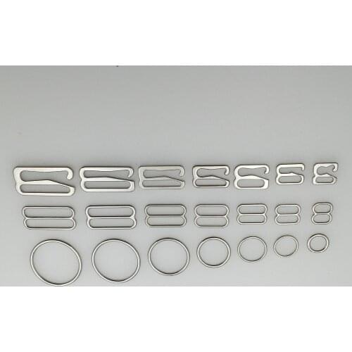 Free shipping 10000 pcs / lot Various size for bra alloy nickel free buckles rings sliders hooks