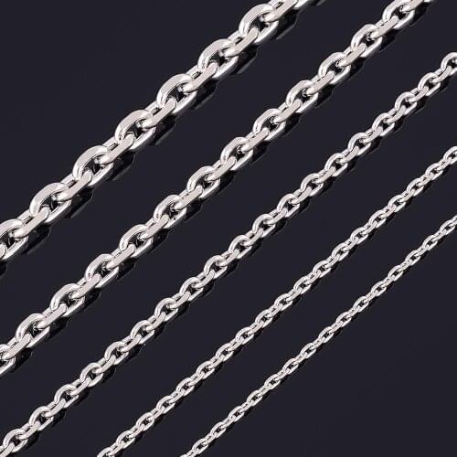 1.6/2/2.4/3/4/5mm Mens and Women Cuban Chain Fashion Steel Tone Stainless Steel Oval Necklace Top quality Fashion Jewelry