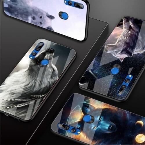 The Wolf Tempered Glass Phone Case For Huawei honor 8X 9 10i 20i 20Lite 20Pro 30 Pro Cover Shell
