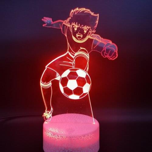 Baby Night Light 3D Neon Picture Lamp LED Captain Tsubasa Nightlight Color Change Room Club Party Decor Soccer Fans Kids Gif