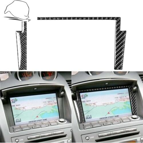 For Nissan 350Z Z33 Nismo 2003-2009 Navigation Display Panel Frame Carbon Fiber Sticker Trim strip Modified Car Accessories