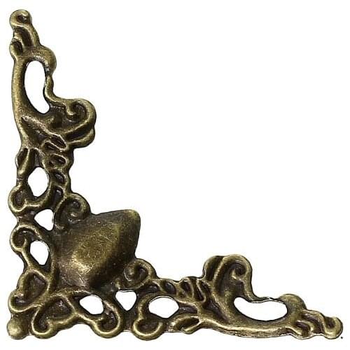 DoreenBeads Embellishments Findings Filigree Wraps Connectors Triangle Antique Bronze 22.0mm x 22.0mm,100 PCs from yiwu