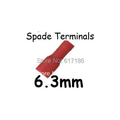 [ Fly Eagle ] 25 PCS X RED 6.3MM FEMALE INSULATED ELECTRICAL SPADE CONNECTOR TERMINALS,WIRING,CRIMP 16-14 AWG FDD2-250
