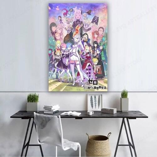 Art Painting Wall Decoration Re Life in a Different World from Zero Poster Japan Anime Canvas Poster Home Decor