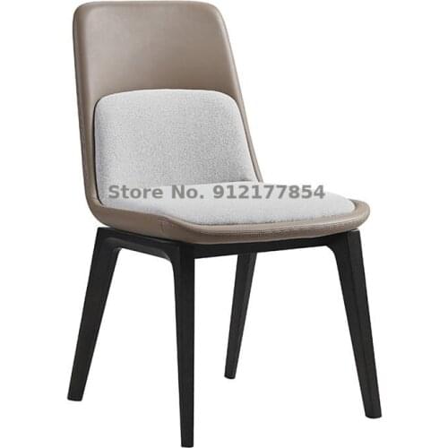 Italian minimalist backrest stool designer dining chair modern minimalist leather book chair home restaurant light luxury makeup