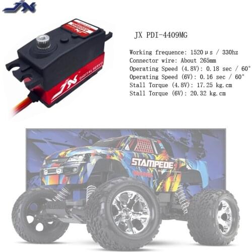 JX PDI-4409MG 4.8V-6V 9kg Digital Metal Gear Servo Aluminums Case for 1/8 1/10 RC Monster car