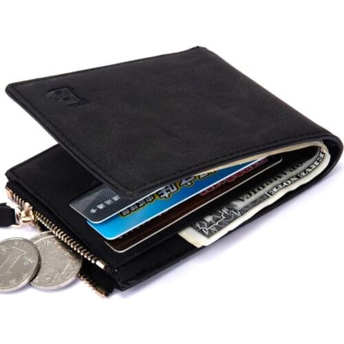 New Wallet BABORRY Brand Short Men Wallets PU Leather Male Purse Card Holder Wallet Fashion Man Zipper Wallet Men Coin Bag