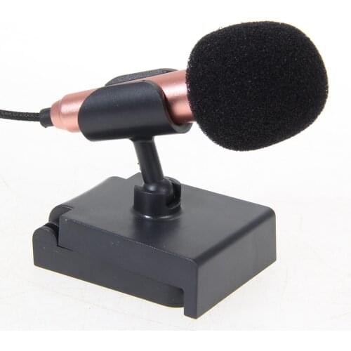 Mini Condenser Microphone with 3.5mm Plug Stereo Microphone Mobile Phone with Mic Stand for Chatting Singing for Mobile Phone/PC