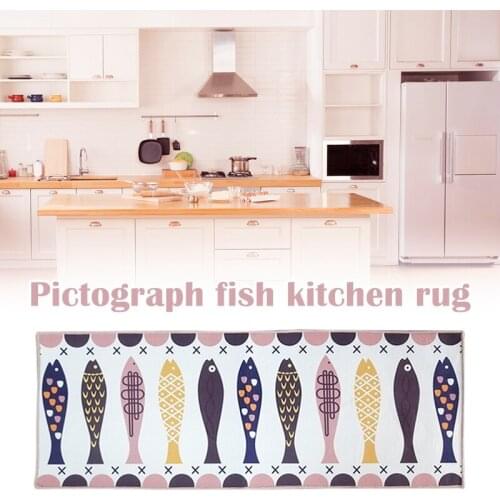 Fashion Floor Mat Pictographic Fish Carpet Non-slip Mats Anti mildew Carpet For Door Bathroom Kitchen Home Blanket can C