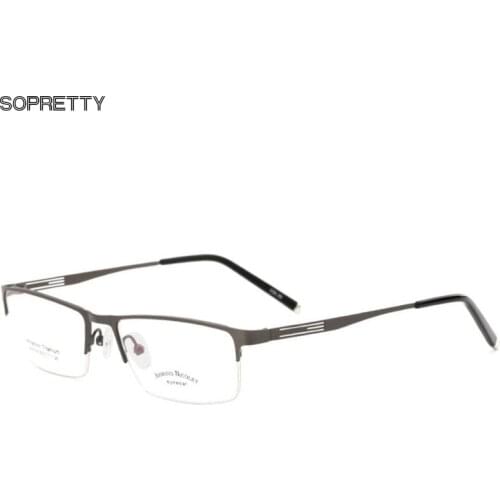 Ultralight Titanium Alloy Business Mens Optical Glasses Frames , Half Frame Openwork Metal Prescription Myopia Glass Frame F614
