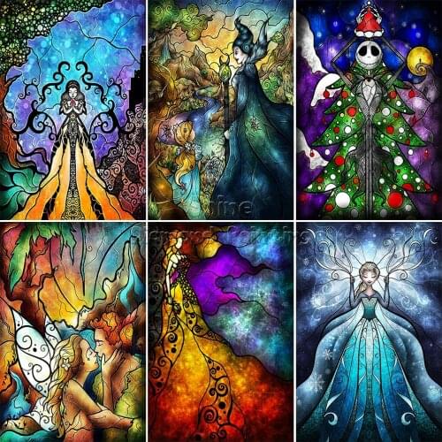 5D DIY Diamond Painting Cartoon Disney Princess Fairy Animal Fantasy Embroidery Full Square Round Photo Cross Stitch Mosaic Set