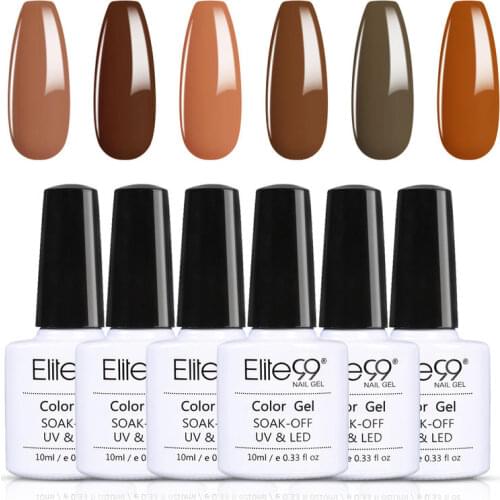 Elite99 6pcs/lot Nail Gel Polish Set UV Gel Varnishes Painting Nails Gel Nail Art Set For Nail Art Need Base Top Coat Gel Polish