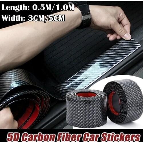 Car Stickers Rubber Strip Anti Scratch Door Sill Stickers Carbon Fiber Bumper Film Protector Body Tape Scuff DIY Car Styling