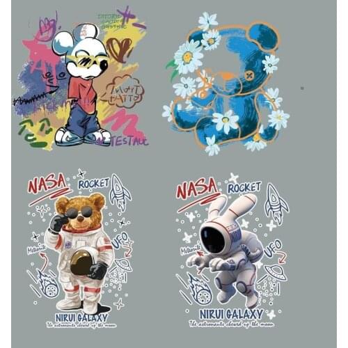 Mickey Mouse Patches for Clothing Heat Transfer Stickers for T-Shirt Iron on Patches for Clothes for Boys Girls Kawaii Custom