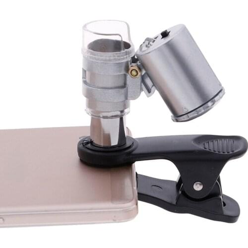 New Hot 60X Optical Microscope Mobile Phone LED Lens Jeweler Magnifier Glass For Phone