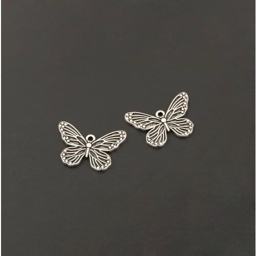 10pcs Charms Butterfly Animal Connector Silver Color Pendant For Jewelry Making DIY Handmade Craft Accessories