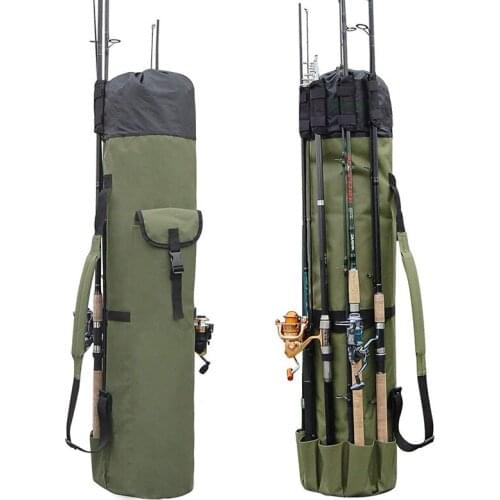 Portable Foldable Fishing Rod Storage Bag Oxford Cloth Large Capacity Fishing Rod Carrier Bag Waterproof Multifunctional