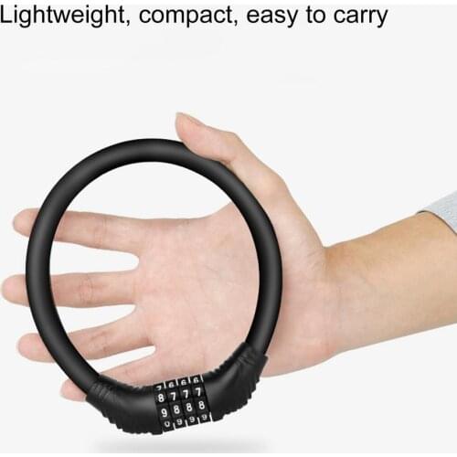 Portable Mountain Bike Lock Anti-Theft Password Ring Lock Fixed 4 Digit Code Combination Bicycle Security Lock Bike Equipment