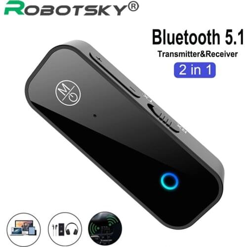 Bluetooth Transmitter Receiver 2in1 Lavalier Bluetooth 5.1 Adapter Wireless Adapter Jack 3.5mm Audio AUX Adapter For Car Headset