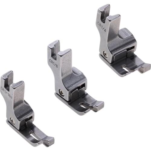 3 Pieces Full Steel Compensating Presser Foot With Right Edge Guide Industrial Sewing Machine Part