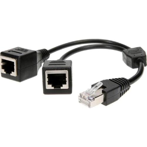 RJ45 LAN Ethernet Extension Cord Male to Female One-to-two Network Cable Splitter