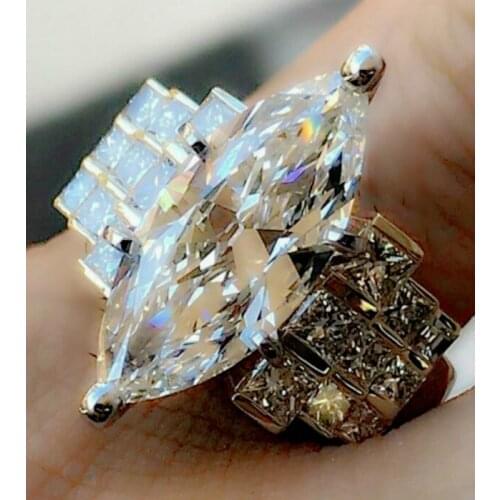 Luxury Oval Big CZ Wedding Ring for Man Woman Trendy Gold color Party Finger Jewelry Gift Dropshipping