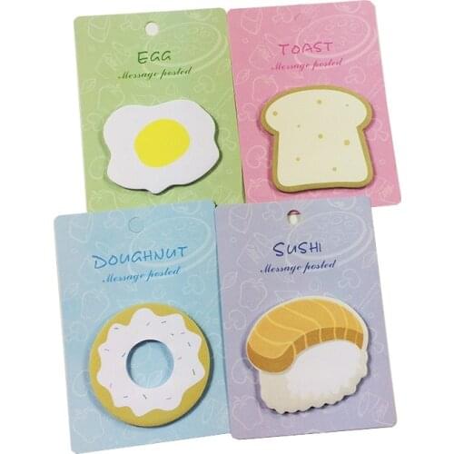30 Pcs/pack Kawaii Cute Food DIY Memo Pad Sticky Notes Memo Notebook Post Label Sticker Notes School Office Supplies