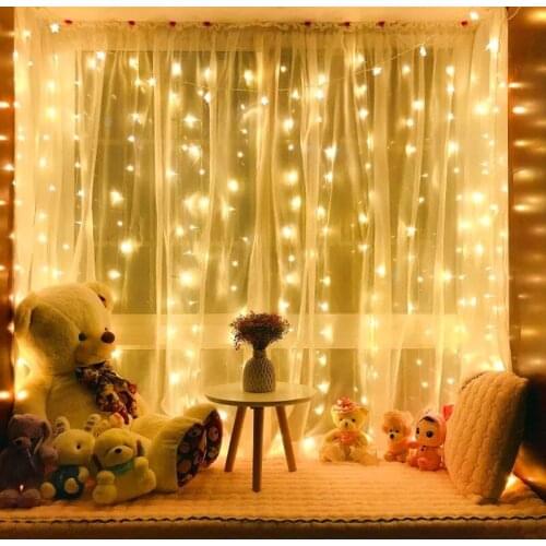 Led String Lights Icicle Curtain Lights Fairy Lights String Christmas Decoration Christmas Lights Indoor Garland Curtain String