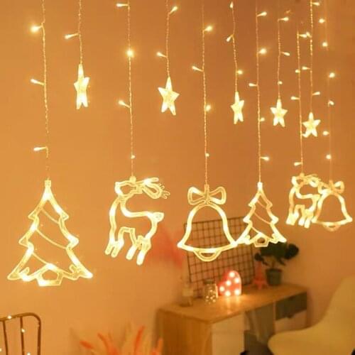55cm LED Light Christmas Snowflake Elk Snowman Decorations For Home Hanging Garland Christmas Tree Decor Ornament Xmas Gifts