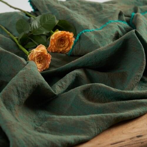 Natural pure flax tissu Yarn dyed fabric High grade robe dress cheongsam fabrics