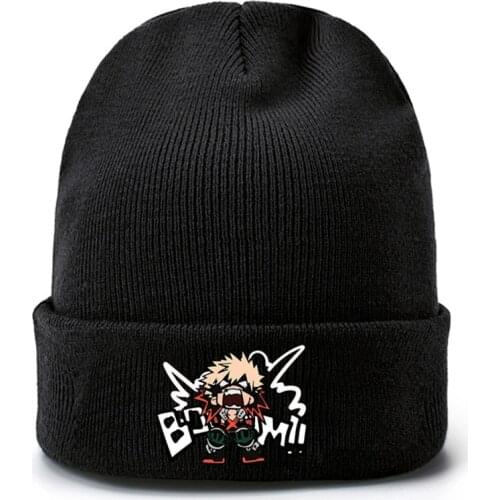 Anime Boku no Hero Academia Bakugou Katsuki Knitted Cap Hip-Hop Warm Cosplay Hat Unisex