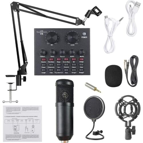 360° Universal Desktop Bedside Cantilever Bracket Mobile Phone Microphone Anchor Live Multi-function K Song Bracket Black / v8