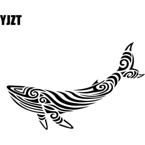 YJZT 9CM*14.1CM Funny Car Decoration Whale Sticker Home Vinyl Decal Black/Silver C30-0119