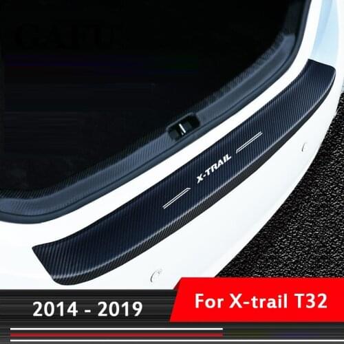 For nissan x trail x-trail t32 2017 2018 2019 Car Accessories Carbon fiber PU Inner Rear Bumper Protector Plate Cover Trim 2014