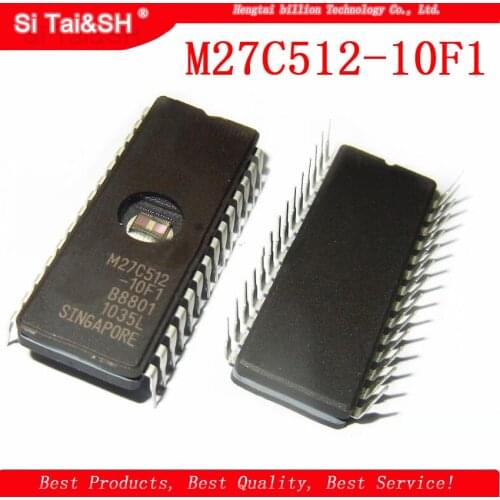 10pcs/lots M27C512-10F1/12F1 27C512 M27C512 eprom, Uv 512 KBIT CDIP-28 Memory chip