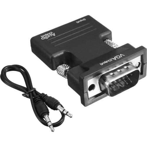 1080P VGA Adapter Converter Digital To Analog Audio Video Convertor with Audio Cable For HDTV Monitor Projector PC PS3