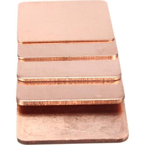 5 X Copper Heat Sink Laptop GPU CPU Heat Sink Copper Shim 20x20x0.3/0.5/0.8/1.0/1.2/1.5mm